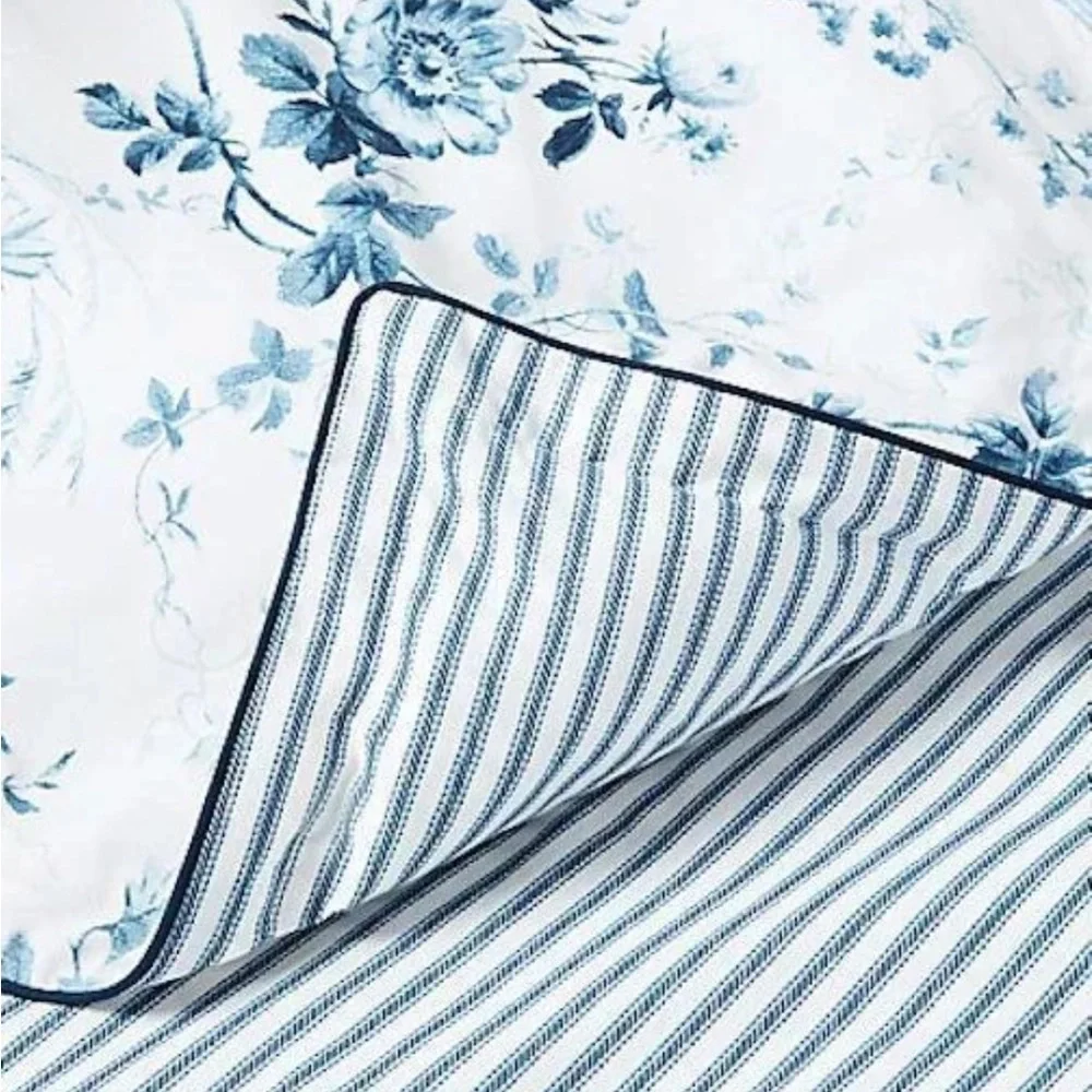 Ralph Lauren Annie Full / Queen Duvet Set new blue Duvet and 2 Standard Shams